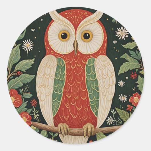 Sticker Rond Wise Winter Watcher (Devant)
