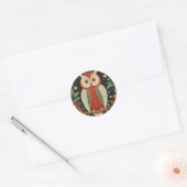 Sticker Rond Wise Winter Watcher (Enveloppe)
