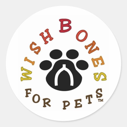 Sticker Rond Wishbones pour animaux de compagnie Logo (Devant)