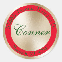 Wishing You Red, Gold & Green Adresse de retour -