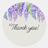 Sticker Rond Wisteria Fleurs violettes Merci de jardin botaniqu (Devant)