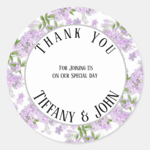 Sticker Rond Wisteria Mariage Merci