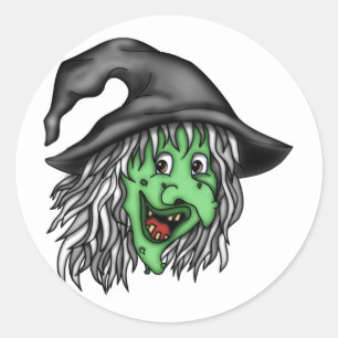 Sticker Rond Witch Hag