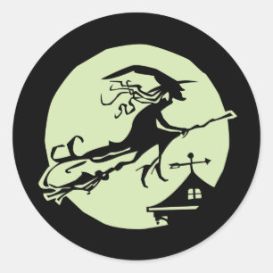 Sticker Rond Witch Vane Moon