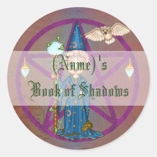 Sticker Rond Witchoman Pencacle Pixel Art (Devant)