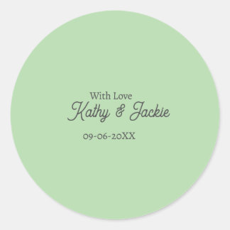 Sticker Rond With love add couple name wedding simple minimal 