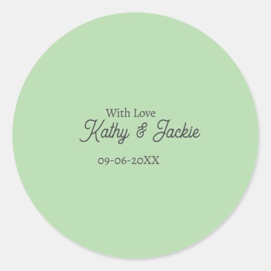 Sticker Rond With love add couple name wedding simple minimal  (Devant)