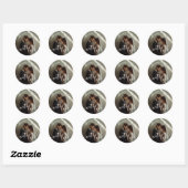 Sticker Rond 'With Love' Photo personnalisée Mariage Faveur (Feuille)