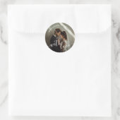 Sticker Rond 'With Love' Photo personnalisée Mariage Faveur (Sac)