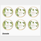 Sticker Rond Witty Logo Design Elegant Lime Marmalade (Feuille)