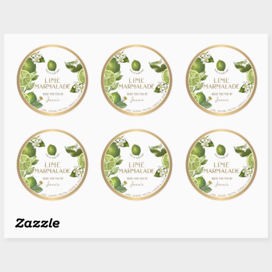 Sticker Rond Witty Logo Design Elegant Lime Marmalade (Feuille)