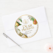 Sticker Rond Witty Logo Design Elegant Pear Preserve ou Jam (Enveloppe)