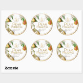 Sticker Rond Witty Logo Design Elegant Pear Preserve ou Jam (Feuille)