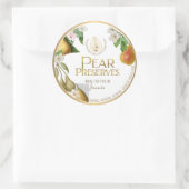 Sticker Rond Witty Logo Design Elegant Pear Preserve ou Jam (Sac)