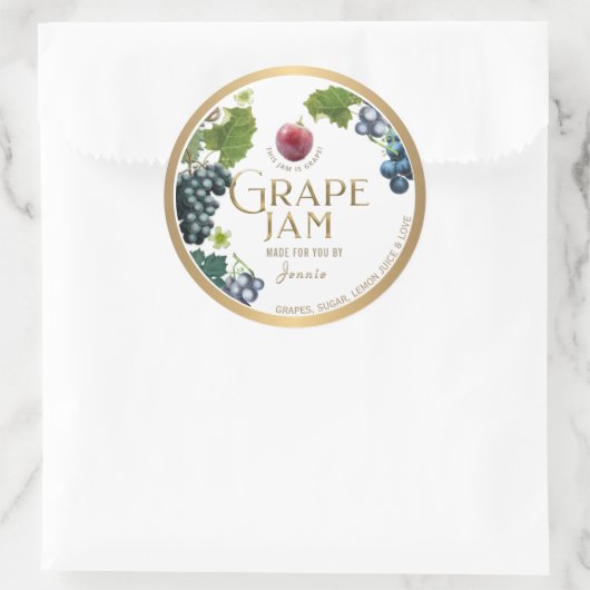 Sticker Rond Witty Logo Design Élégante Jelly Jam Grape (Sac)