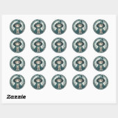 Sticker Rond Wizard Kitty cat (Feuille)