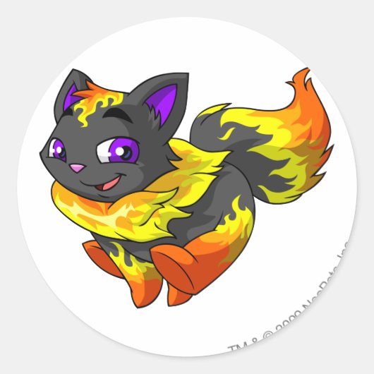 Sticker Rond Wocky Fire (Devant)