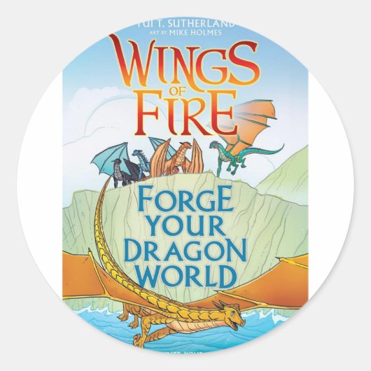 Sticker Rond WOF Formez votre propre monde de dragons (Devant)