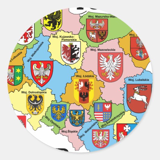 Sticker Rond Wojewodztwa Polski_mapa (Devant)