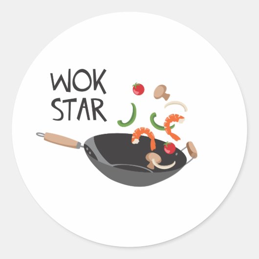 Sticker Rond Wok Star (Devant)