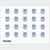 Sticker Rond Wolf Animaux Meilleur Cadeau (Feuille)