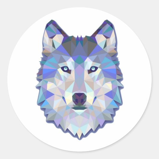 Sticker Rond Wolf Animaux Meilleur Cadeau (Devant)