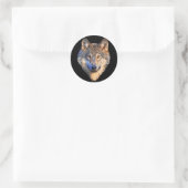 Sticker Rond Wolf attentif (Sac)