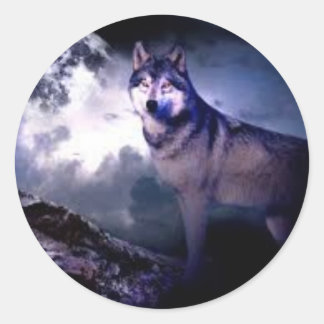 Sticker Rond Wolf de minuit