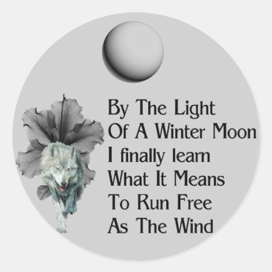 Sticker Rond Wolf Dreams (Devant)