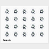 Sticker Rond Wolf Empreinte de patte (Feuille)