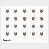 Sticker Rond Wolf en colère (Feuille)