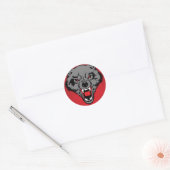 Sticker Rond Wolf en colère (Enveloppe)