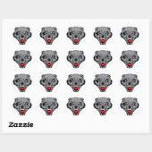 Sticker Rond Wolf en colère (Feuille)