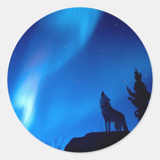 Sticker Rond Wolf Howling (Devant)