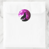 Sticker Rond Wolf Howling à Moon (Sac)