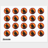 Sticker Rond Wolf Howling d'Halloween (Feuille)