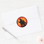 Sticker Rond Wolf Howling d'Halloween (Enveloppe)