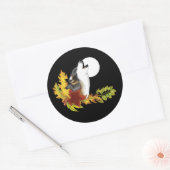 Sticker Rond Wolf Howling Moon (Enveloppe)