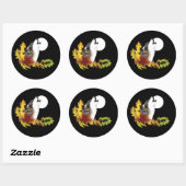Sticker Rond Wolf Howling Moon (Feuille)