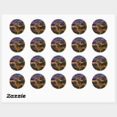 Sticker Rond Wolf hunting (Feuille)