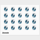Sticker Rond Wolf hurle sur la lune (Feuille)