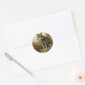 Sticker Rond Wolf In Meadow (Enveloppe)