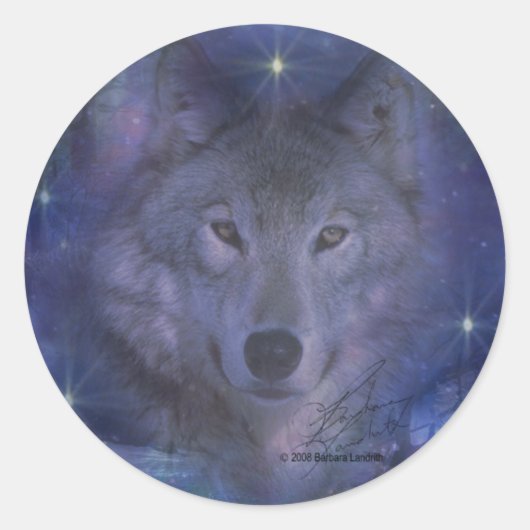 Sticker Rond Wolf - Leader du Pack (Devant)