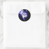Sticker Rond Wolf & Lune noir nuit Collage (Sac)