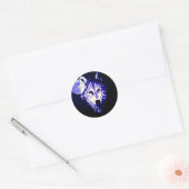Sticker Rond Wolf & Lune noir nuit Collage (Enveloppe)