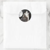 Sticker Rond Wolf & Moon (Sac)