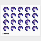 Sticker Rond Wolf & Moon (Feuille)