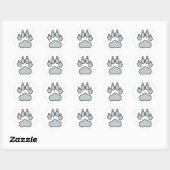 Sticker Rond Wolf Paw (Feuille)