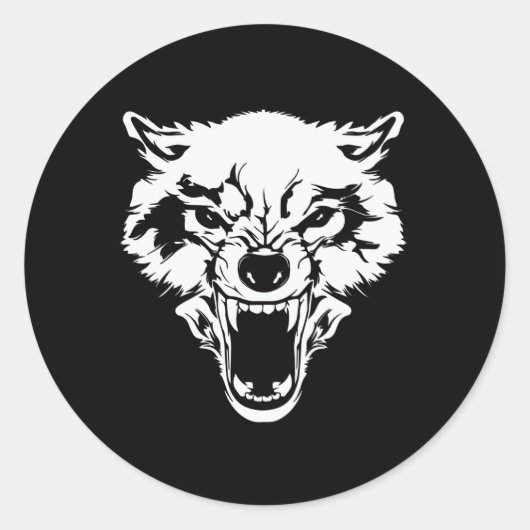 Sticker Rond Wolf Tête Bad Wolf (Devant)