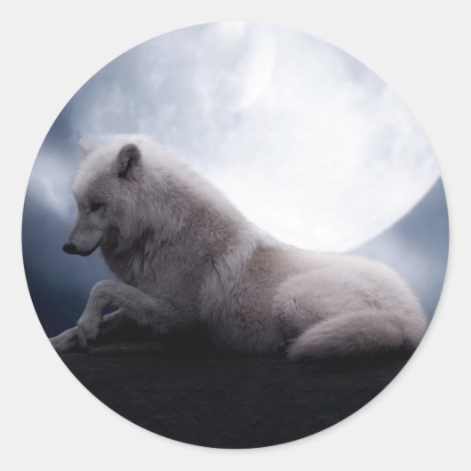 Sticker Rond Wolf the King of Wilderness (Devant)